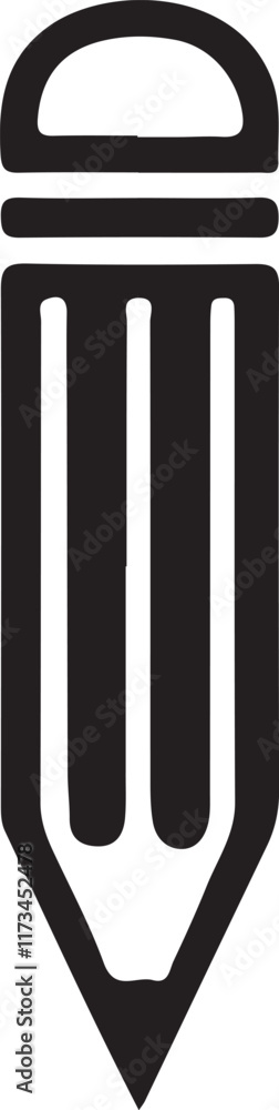 Pencil silhouette vector. Set of vector black outline pencil icon. Pencil vector illustration isolated on a white background Pencil silhouette vector. Set of vector black outline pencil icon. Pencil vector illustration isolated on a white background