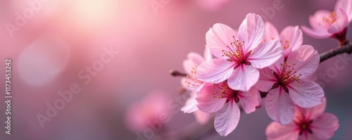 Wallpaper Mural Delicate pink blossoms, soft focus, floral backdrop, wallpaper, cherry blossom Torontodigital.ca