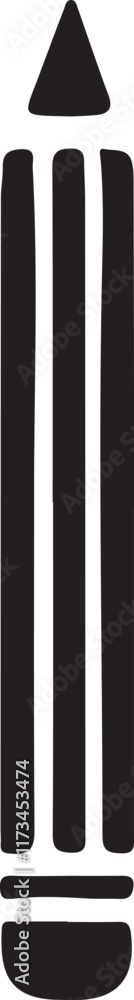 Pencil silhouette vector. Set of vector black outline pencil icon. Pencil vector illustration isolated on a white background Pencil silhouette vector. Set of vector black outline pencil icon. Pencil vector illustration isolated on a white background