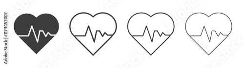 Heartbeat icon collection for website design, app, UI design.