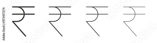 Indian rupee icon collection for website design, app, UI design.