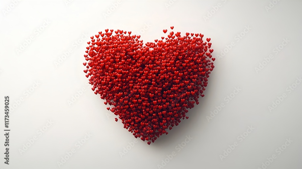 Abundant Red Heart Shapes Arranged in a Bold Geometric Pattern Abundant Red Heart Shapes Arranged in a Bold Geometric Pattern