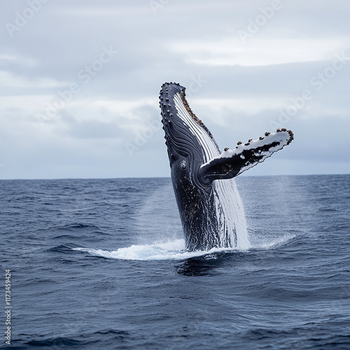 Stunning photographs of whales in the wild, capturing their grace and power as they swim through the ocean. From humpback whales breaching the surface to blue whales gliding majestically, these images photo