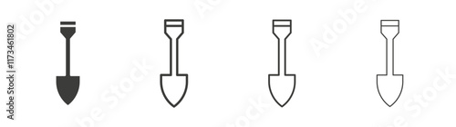 Shovel icon collection for website design, app, UI design.