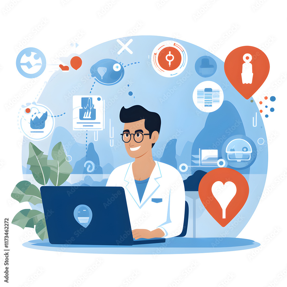 Individual Comparing HC Health Insurance Plans on Computer - The Finance of Health Care Individual Comparing HC Health Insurance Plans on Computer - The Finance of Health Care