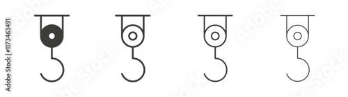 Winch hook icon collection for website design, app, UI design.