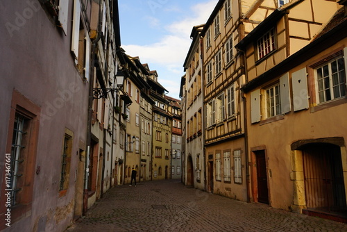 Typical alsatian houses of Colmar, Alsace, France photo