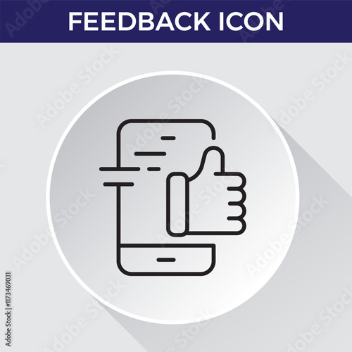 Feedback line icon. Like, review and comment on Internet content. User opinion and survey. Outline icon. Concept