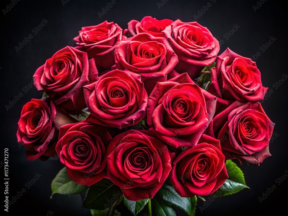 Panoramic View of Luxurious Red Roses on Black Background - Stunning Floral Photography Panoramic View of Luxurious Red Roses on Black Background - Stunning Floral Photography