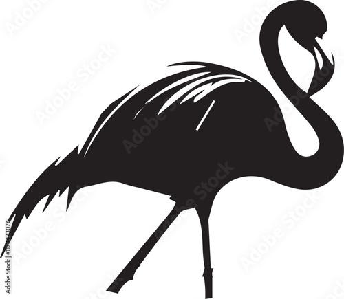 Flamingos silhouette vector EPS 