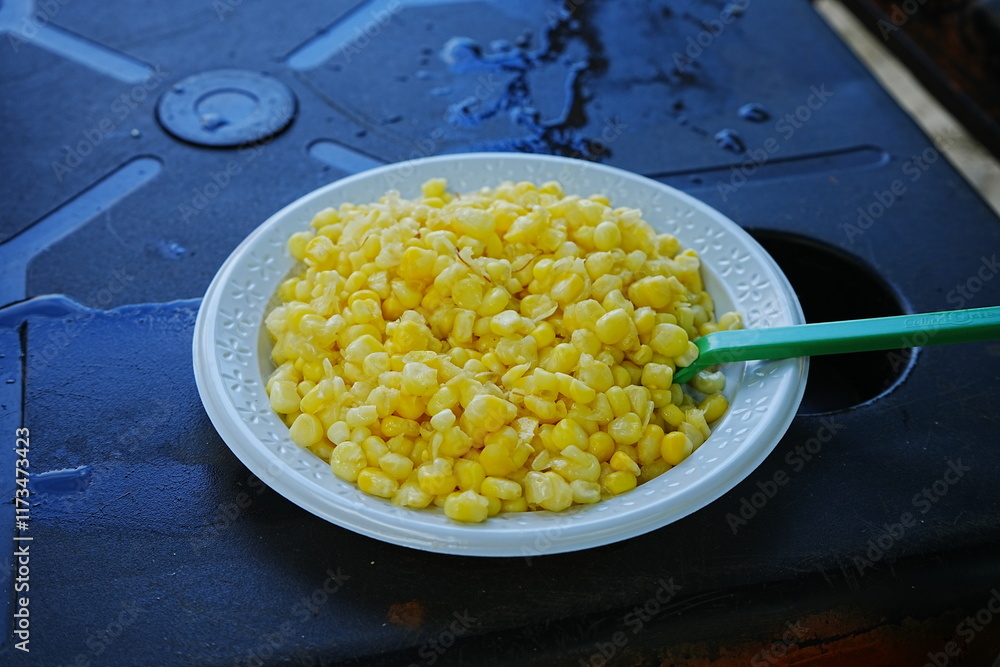 Street Food, Sweet Corn with Batter, Foods of Brazil - バターコーン