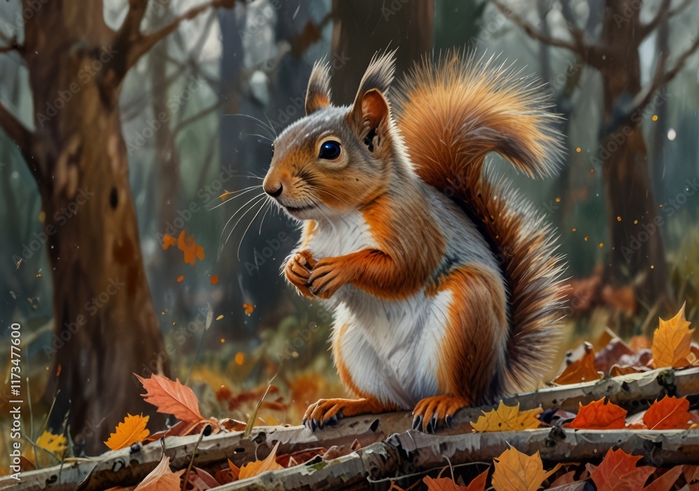 Obraz premium squirrel on a tree