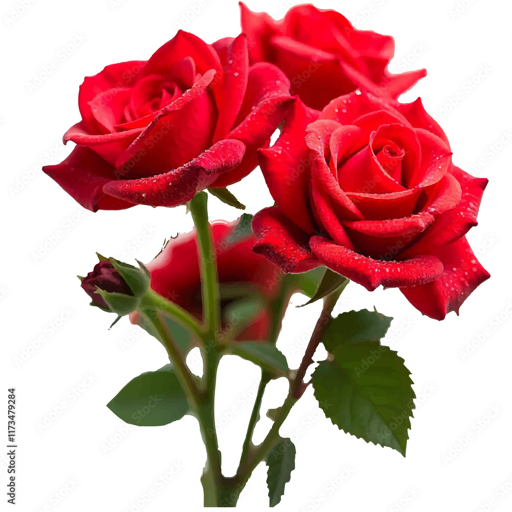 Fototapeta premium red rose isolated on white