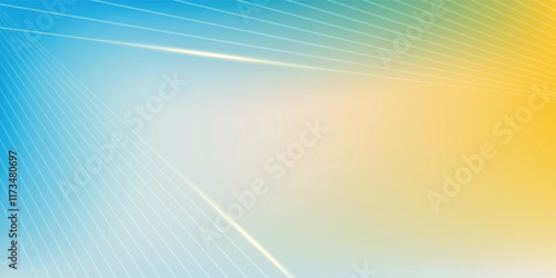 Abstract clear blue sky. Pastel rainbow. Light blue, pink and yellow color vector banner. Pastel gradient sky pattern. Blurred light fuzz colorful gradient
