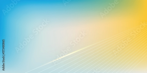 Abstract clear blue sky. Pastel rainbow. Light blue, pink and yellow color vector banner. Pastel gradient sky pattern. Blurred light fuzz colorful gradient