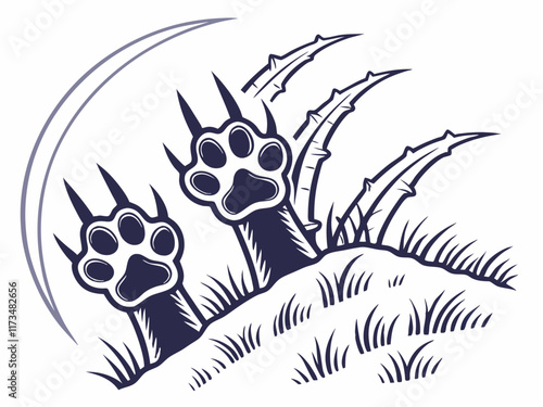 Hand drawn claw marks logo design