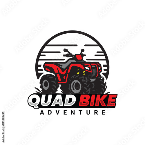 ATV Adventure Logo Bold Red and Black Design