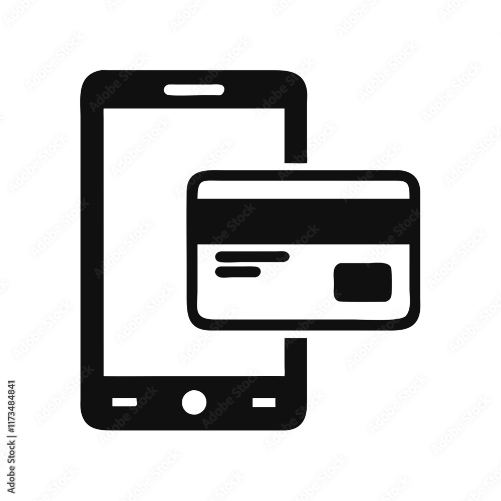 Mobile Payment Icon Vector for E-Commerce and Digital Transactions Mobile Payment Icon Vector for E-Commerce and Digital Transactions