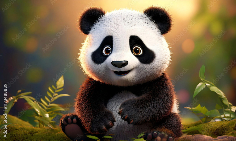 Obraz premium giant panda eating