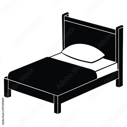 wooden bed vector file