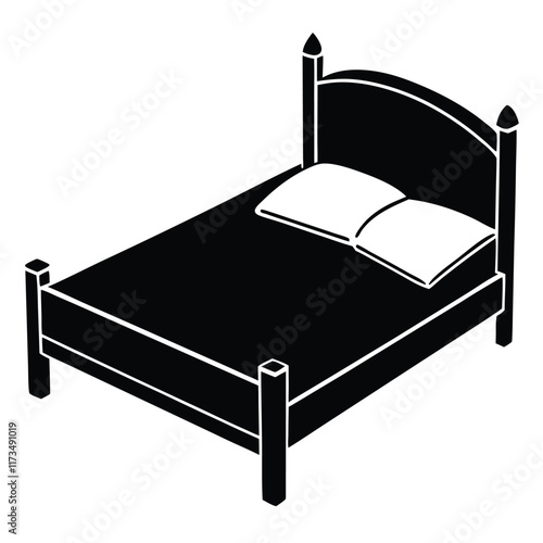 wooden bed vector file