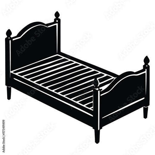 wooden bed vector file