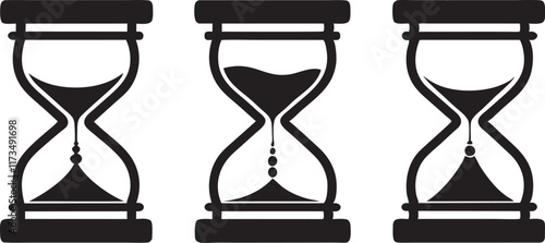 Timer sand hourglass icon flat vector illustration on a white background