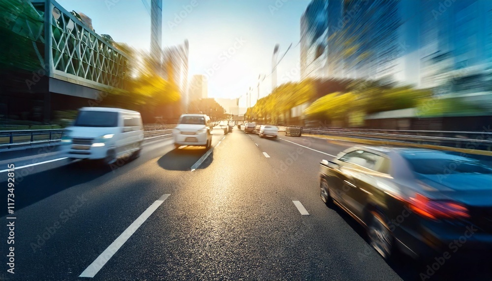background image of the traffic scene is blurred background image of the traffic scene is blurred