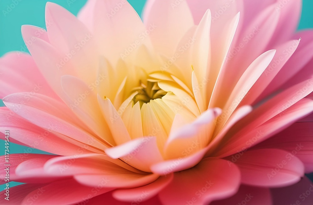 Fototapeta premium a pink flower with a yellow center and a pink center.