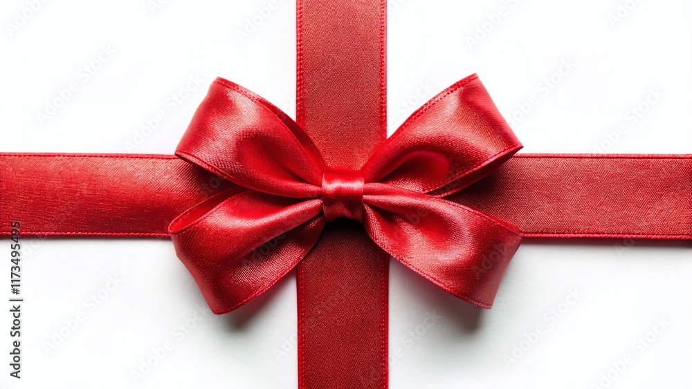 Red Ribbon & Bow Cutout - Festive Decoration Element for Crafts & Gift Wrapping Red Ribbon & Bow Cutout - Festive Decoration Element for Crafts & Gift Wrapping