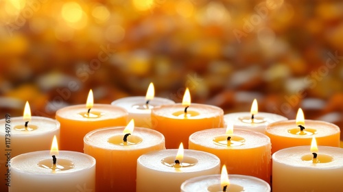 Autumn Warmth- Glowing Amber Candlescape photo