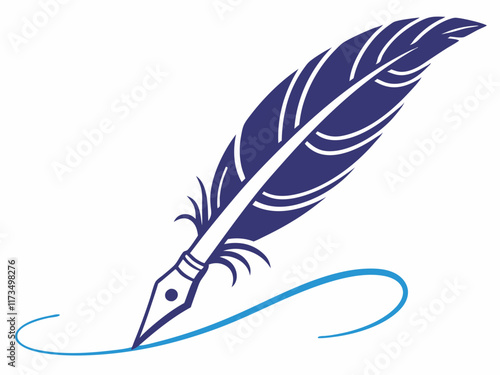 Gradient quill pen logo template