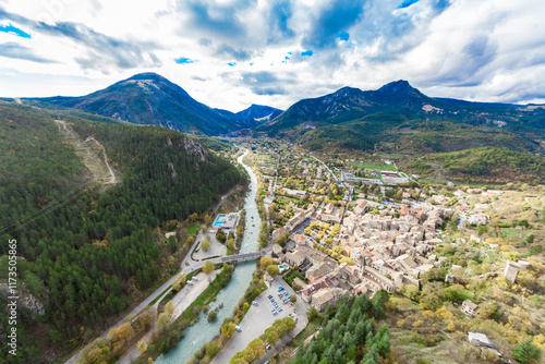 Mountain village in light