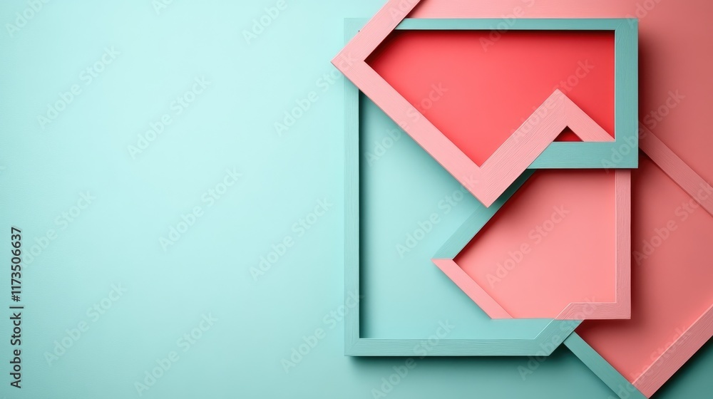 Abstract geometric frames in pastel colors on a soft background Abstract geometric frames in pastel colors on a soft background