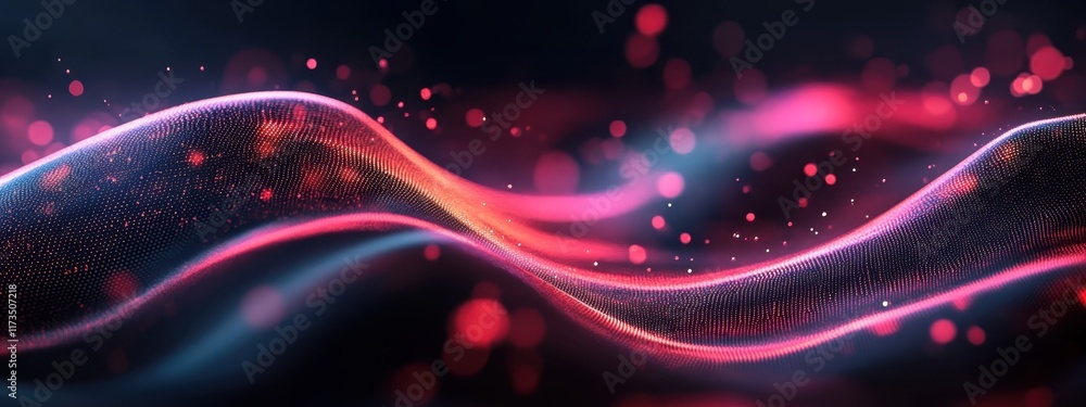 Obraz premium cosmic waves, vibrant colors, nebula, galaxy, starry background, ethereal, flowing energy, abstract space art, neon lights, cosmic ribbons, interstellar, celestial, digital art, colorful aurora, deep 