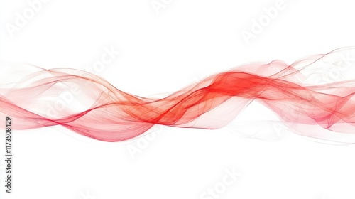 Abstract flowing red and white wave patterns
