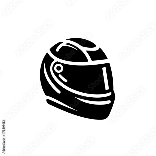 Motorcycle helmet isolated with safety and protective gear features