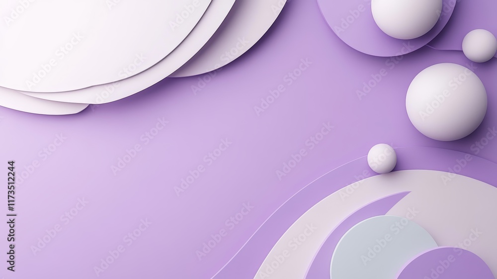 Obraz premium Abstract Lavender and White 3D Shapes Composition