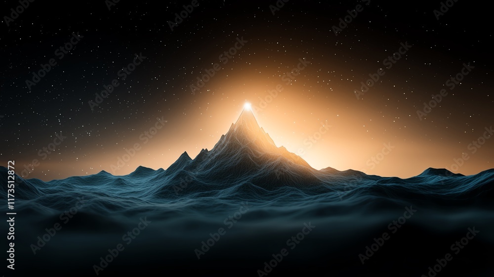 Majestic Mountain Range Bathed in Radiant Sunlight with Clear Blue Skies Creating a Breathtaking Landscape of Natural Beauty and Tranquility