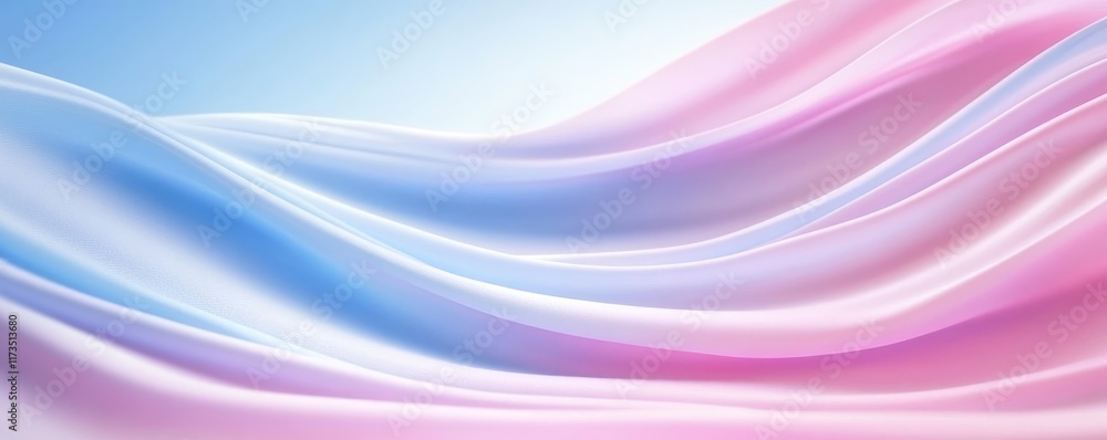 Naklejka premium Soft pastel fabric waves in gentle gradient hues