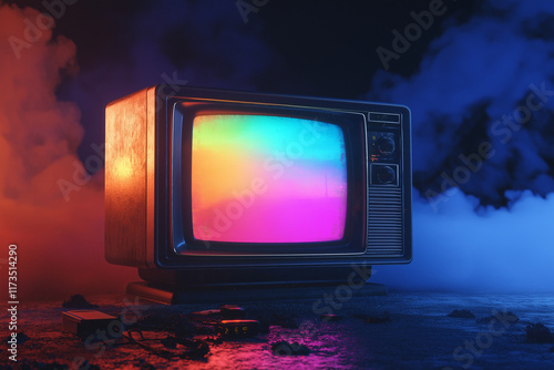 Wallpaper Mural Vintage TV with static screen Torontodigital.ca