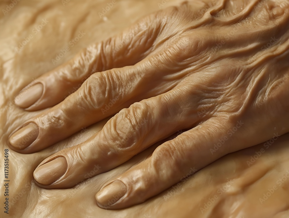 Fototapeta premium close-up of aged hand with detailed skin texture