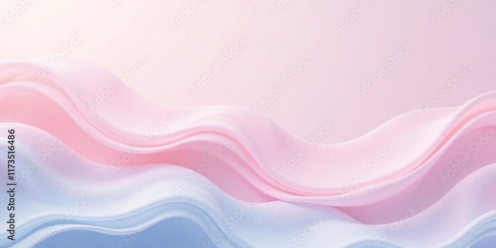 Obraz premium Dreamy Pastel Fabric Drapes in Soft Pink and Blue Hues