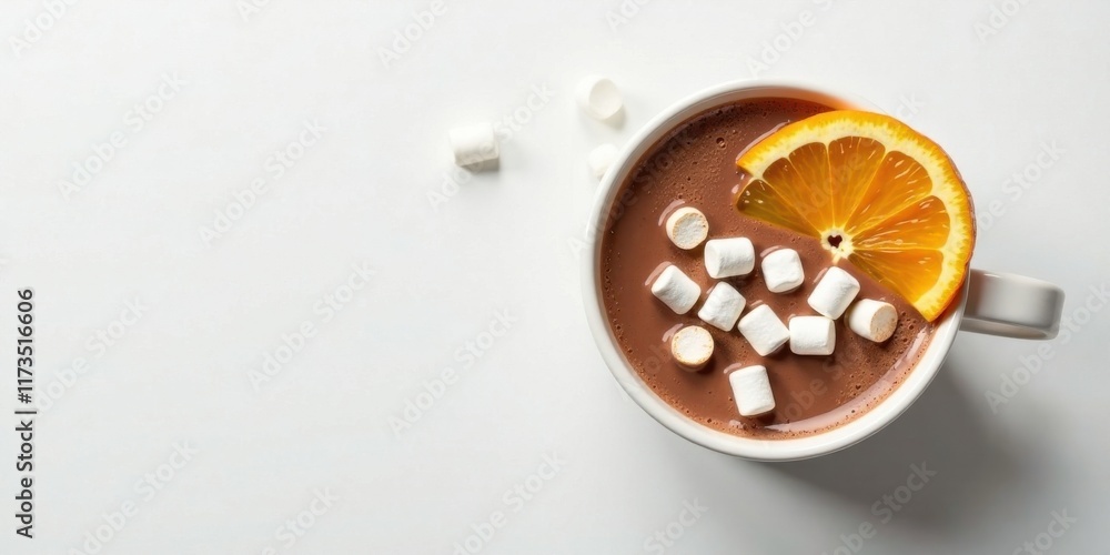 Warm Cocoa Delight Marshmallows and Citrus Garnish in a Mug Warm Cocoa Delight Marshmallows and Citrus Garnish in a Mug