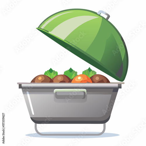 Buffet catering food concept vector illustration (3)