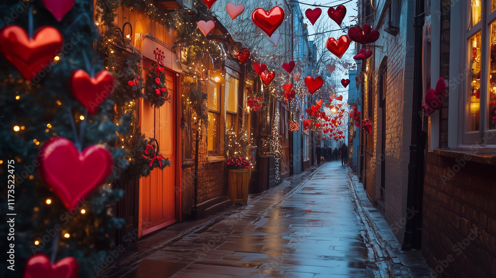 Fototapeta premium valentine street decoration