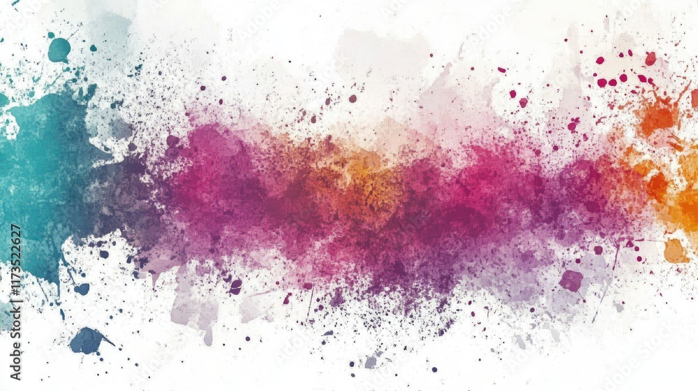 Obraz premium Vibrant abstract watercolor splashes in gradient hues