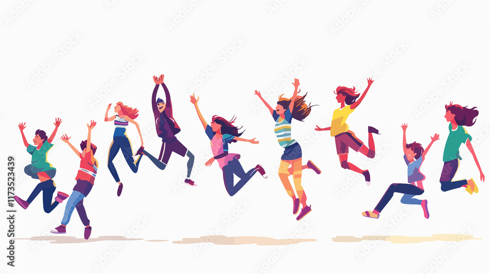 Energetic People Jumping and Propelling Themselves Off the Ground Energetic People Jumping and Propelling Themselves Off the Ground