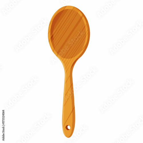 Wooden spoon on white vector illustration (1)