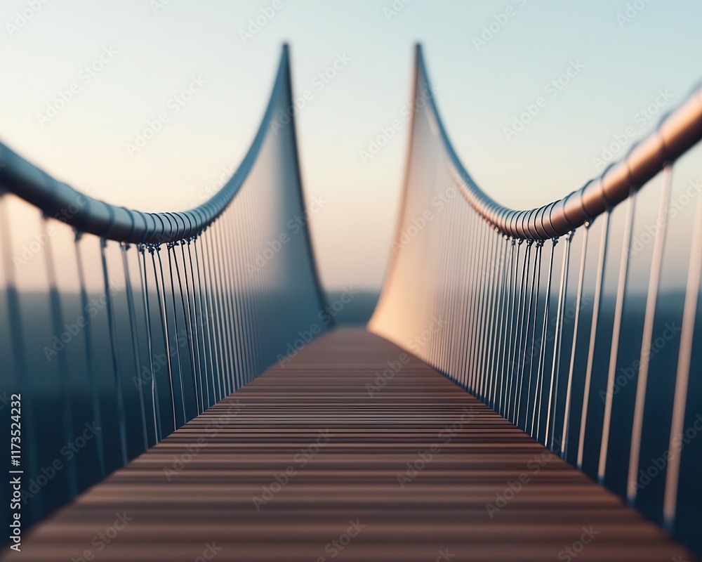 Fototapeta premium Conceptual image of a financial bridge, symbolizing the connection between feeder funds and the master fund